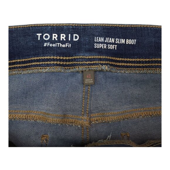 Torrid Womens Lean Jean Slim Boot Super Soft Denim Size 4S Blue Pull On - Picture 4 of 10